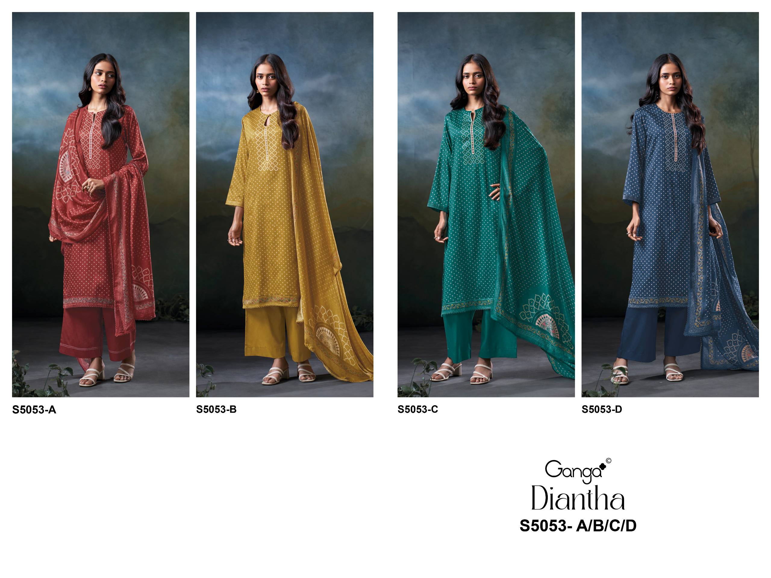 DIANTHA 5053 Series By GANGA FASHION Stylish Beautiful Colourful Cotton Dresses At Wholesale Price
